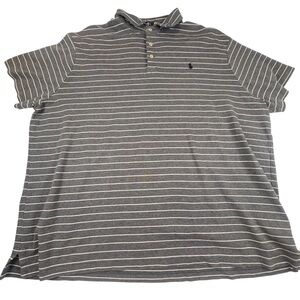 !!!!!! SOLD !!!!!! Men's XL Gray White Cotton Stripe Classic Fit Shirt Golf